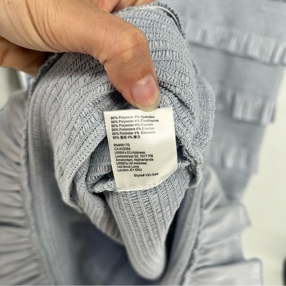 V. Chapman Lotus Ruffle Bodycon Tie Sleeve Midi Dress in Arctic Ice 10 NWT - Picture 9 of 9